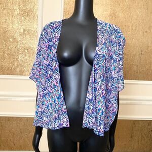 DIVIDED boho  colorful chiffon crop open kimono S